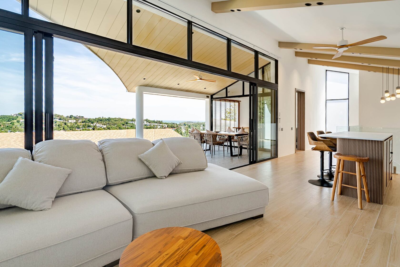 Brand new 3 bdrm pool villa with sea view (Plai Laem)