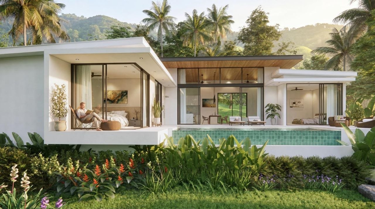 Spacious 3-Bedroom Open-Plan Pool Villa — Plai Laem, Koh Samui