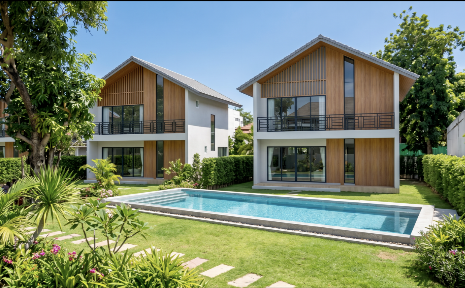 3-bdrm villa in a gated community with a tropical garden and a shared swimming pool (Plai Laem)